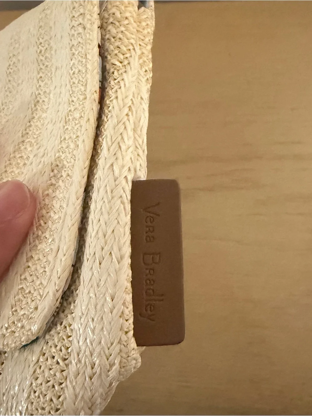 Vera Bradley Cream Striped Wristlet with Navy Anchor